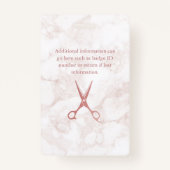 Rose Gold Marmor Scheren Foto Haarstylle Ausweis (Rückseite)