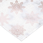 Rose Gold & Marmor Schneeflocken Weihnachtsmuster Kurzer Tischläufer (Ecke)