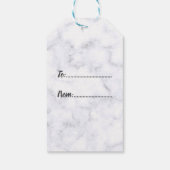 Rose Gold & Marmor Snowflake Weihnachtsmuster Geschenkanhänger (Rückseite)