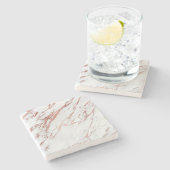 Rose Gold Marmor Steinuntersetzer (Seitenansicht)