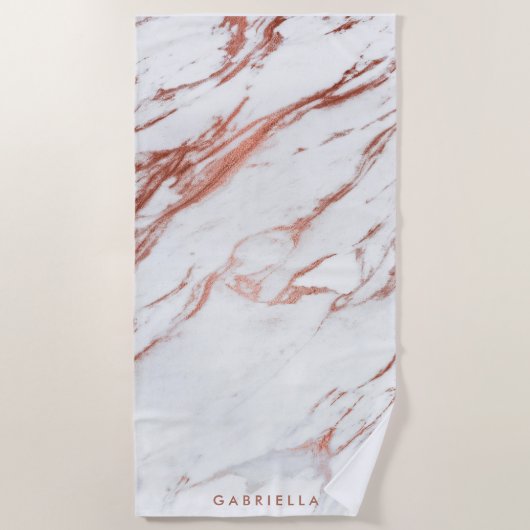 Rose Gold Marmor Strandtuch (Vorderseite)