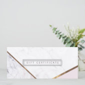 Rose Gold Marmor Swirl & Blush Geschenkgutschein (Stehend Vorderseite)