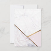 Rose Gold Marmor Swirl Blush Pink Wedding RSVP Karte (Rückseite)