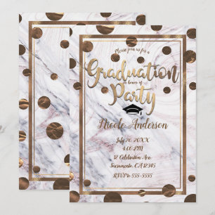 Rose Gold Marmor Swirl Bronze Kupfer Abschluss Einladung