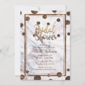 Rose Gold Marmor Swirl Bronze Kupfer Brautparty Einladung (Vorderseite)