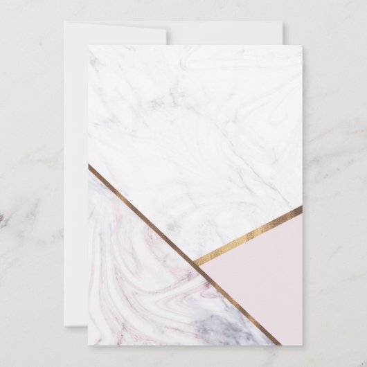 Rose Gold Marmor Swirl Rosa Hochzeit Einladung (Rückseite)