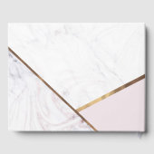 Rose Gold Marmor Swirl Rosa Hochzeit Gästebuch (Rückseite)