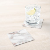 Rose Gold Marmor Template Trendy Elegant Rechteckiger Pappuntersetzer (Vor Ort)