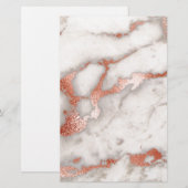 Rose Gold Marmor Textur Briefpapier (Vorne/Hinten)