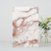 Rose Gold Marmor Textur Briefpapier (Stehend Vorderseite)