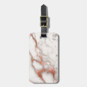 Rose Gold Marmor Textur Gepäckanhänger (Vorderseite vertikal)