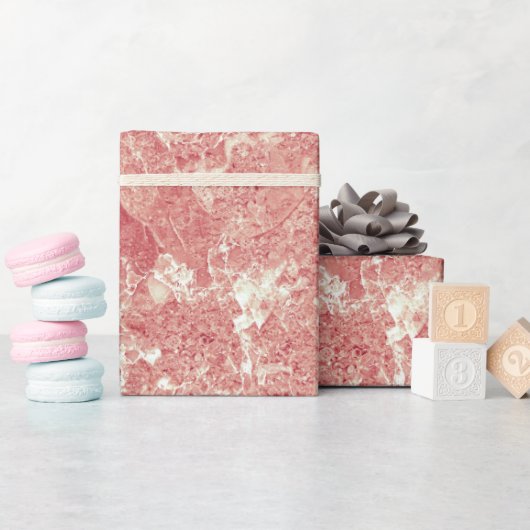 Rose Gold Marmor Textur Geschenkpapier (Babyparty)