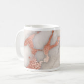 Rose Gold Marmor Textur Kaffeetasse (Vorderseite Links)