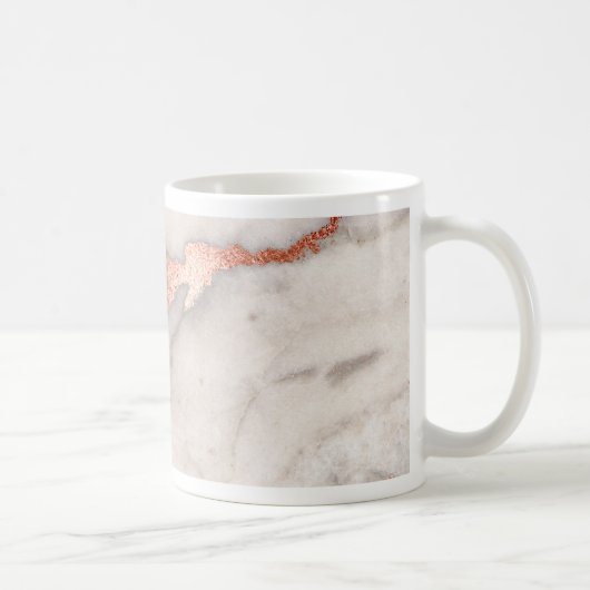 Rose Gold Marmor Textur Kaffeetasse (Rechts)