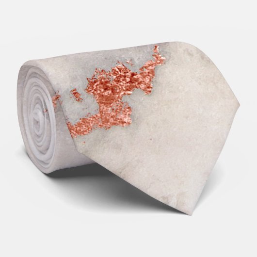 Rose Gold Marmor Textur Krawatte (Gerollt)