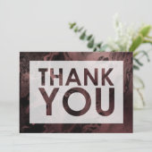 Rose Gold Marmor über Schwarz mit Cutout Dankeskarte (Stehend Vorderseite)