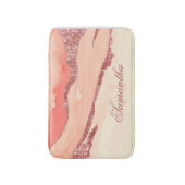 Rose Gold Marmor und Glitzer Badematte (Vorderseite Vertikal)
