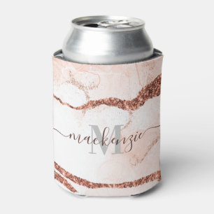 Rose Gold Marmor und Glitzer Dosenkühler