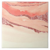 Rose Gold Marmor und Glitzer Fliese (Vorderseite)
