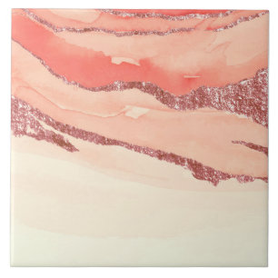 Rose Gold Marmor und Glitzer Fliese