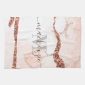 Rose Gold Marmor und Glitzer Geschirrtuch (Horizontal)