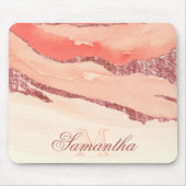 Rose Gold Marmor und Glitzer Mousepad (Vorne)