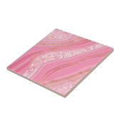 Rose Gold Marmor und Kristalle Digitale Kunst Fliese (Seite)