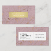 Rose Gold Marmor Visitenkarte (Vorne/Hinten)