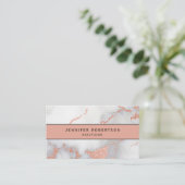 Rose-Gold-Marmor Visitenkarte (Stehend Vorderseite)