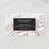 Rose Gold Marmor Visitenkarte (Rückseite)
