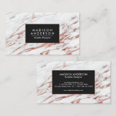 Rose Gold Marmor Visitenkarte (Vorne/Hinten)