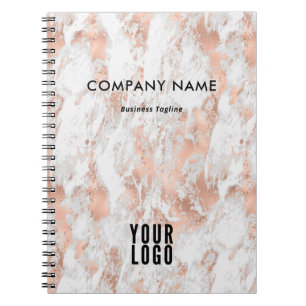 Rose Gold Marmor Werbeunternehmen Logo Notizblock