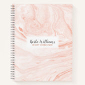 Rose-Gold-Marmor-Wirbel Notizblock (Vorderseite)