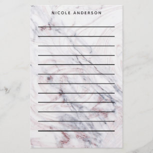 Rose Gold Marmor Wirbel & Rosa Bronze Glamour Briefpapier