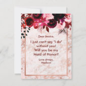 Rose Gold Marmor wird meine Trauzeugin sein Einladung (Rückseite)