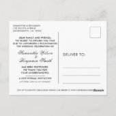 Rose Gold Marmor Zurückgestellt Hochzeitsankündigu Postkarte (Rückseite)