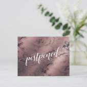 Rose Gold Marmor Zurückgestellt Hochzeitsankündigu Postkarte (Stehend Vorderseite)
