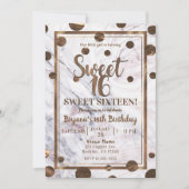 Rose Gold Marmorbronze Kupfer Sweet 16 Party Einladung (Vorderseite)