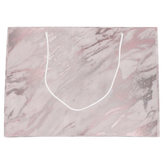 Rose Gold Marmordesign Große Geschenktüte (Vorderseite)