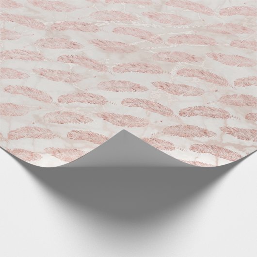 Rose Gold Marmorfaser Geschenkpapier (Ecke)