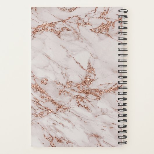 Rose Gold Marmorhaar Terminkalender Planer (Rückseite)