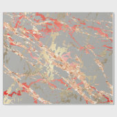 Rose Gold Marmorkoralle Grau Bright Pink Abstrakt Geschenkpapier (Flach)