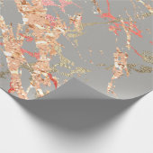 Rose Gold Marmorkoralle Grau Bright Pink Abstrakt Geschenkpapier (Ecke)