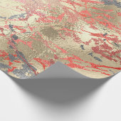 Rose Gold Marmorkorallenkupfer Grau Abstrakt Geschenkpapier (Ecke)