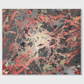 Rose Gold Marmorkorallenschwarz Grau Abstrakt Geschenkpapier (Flach)