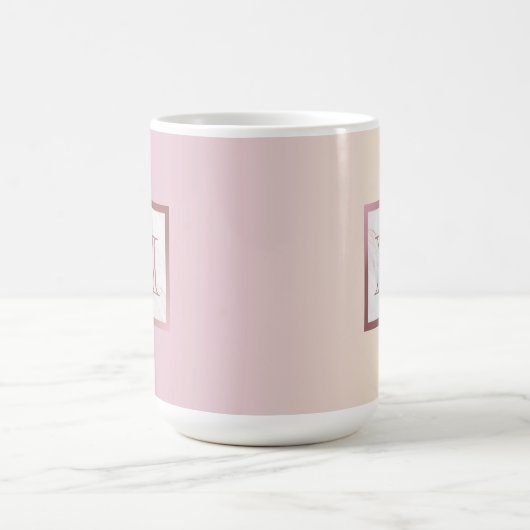Rose Gold Marmormonogramm Rosa Vanilla Gradient Kaffeetasse (Mittel)