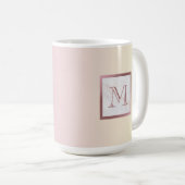 Rose Gold Marmormonogramm Rosa Vanilla Gradient Kaffeetasse (VorderseiteRechts)