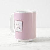 Rose Gold Marmormonogramm Rosa Vanilla Gradient Kaffeetasse (Vorderseite Links)