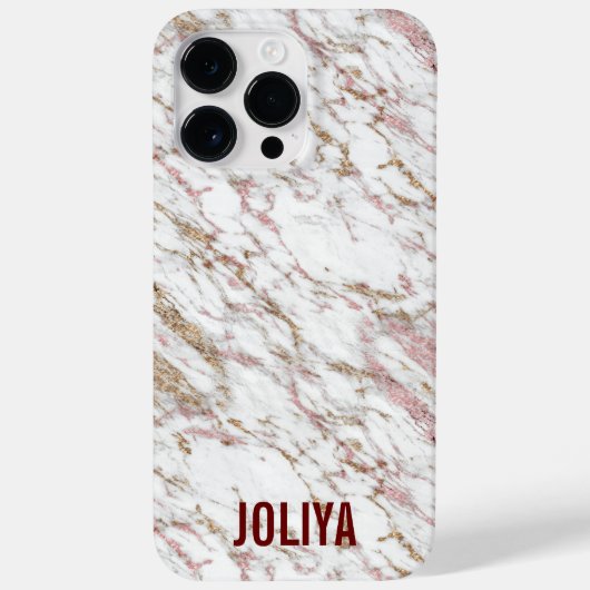 Rose Gold Marmormuster Case-Mate iPhone Hülle (Rückseite)