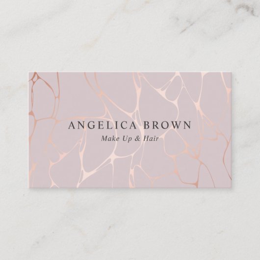 Rose Gold Marmormuster Visitenkarte (Vorderseite)